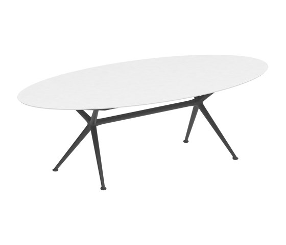 Exes table 250x130cm ellips coated aluminium & plateau en céramique | Tables de repas | Royal Botania