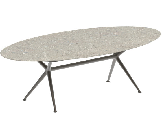 Exes table 250x130cm ellips coated aluminium & plateau en céramique | Tables de repas | Royal Botania