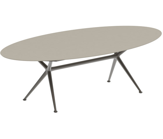 Exes table 250x130cm ellips coated aluminium & plateau en céramique | Tables de repas | Royal Botania