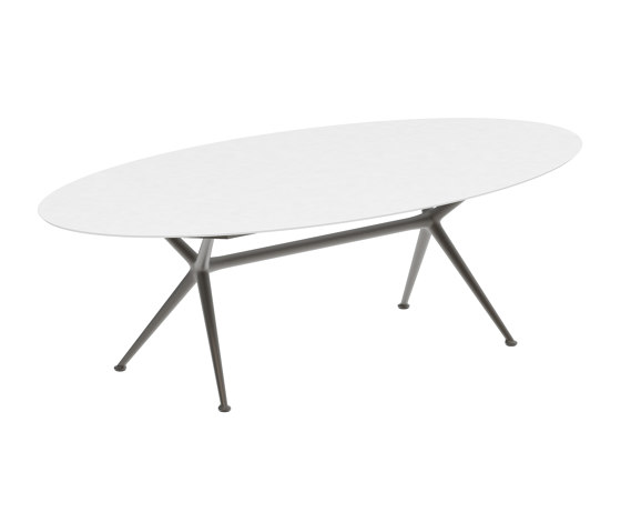 Exes table 250x130cm ellips coated aluminium & ceram top | Tavoli pranzo | Royal Botania