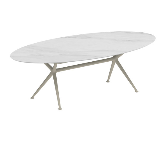 Exes table 250x130cm ellips coated aluminium & plateau en céramique | Tables de repas | Royal Botania