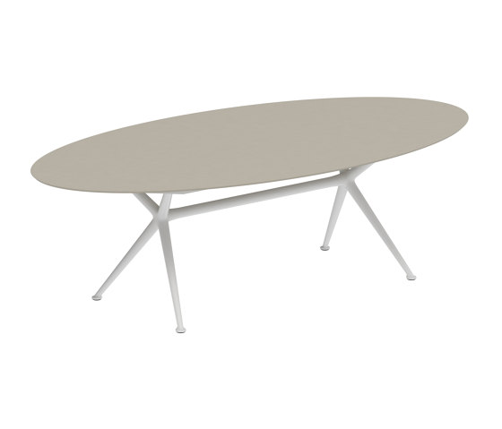 Exes table 250x130cm ellips coated aluminium & plateau en céramique | Tables de repas | Royal Botania