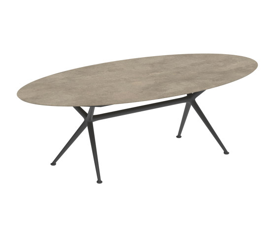 Exes table 250x130cm ellips coated aluminium & plateau en céramique | Tables de repas | Royal Botania