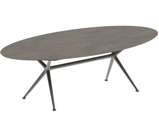 Exes table 250x130cm ellips coated aluminium & ceram top | Tavoli pranzo | Royal Botania