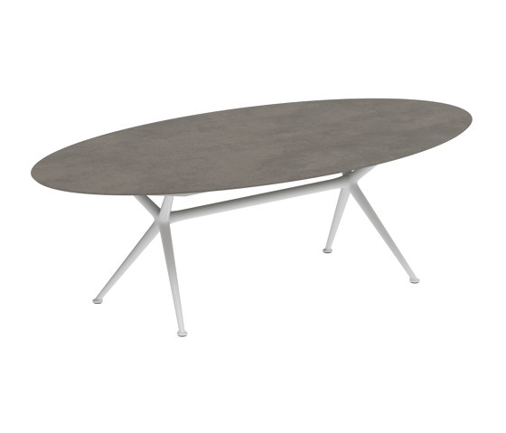 Exes table 250x130cm ellips coated aluminium & plateau en céramique | Tables de repas | Royal Botania