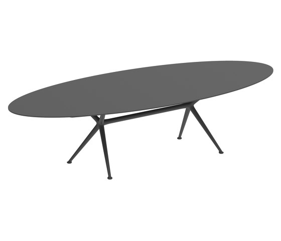 Exes table 320x140cm oval coated aluminium & ceram or teak top | Mesas comedor | Royal Botania