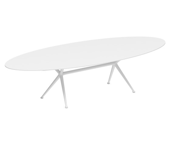 Exes table 320x140cm oval coated aluminium & ceram or teak top | Mesas comedor | Royal Botania