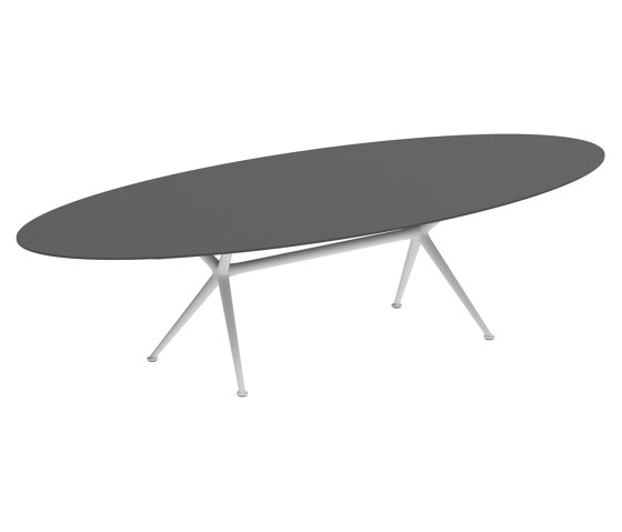 Exes table 320x140cm oval coated aluminium & ceram or teak top | Mesas comedor | Royal Botania