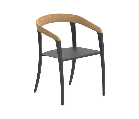 Jive arm chair coated alu & teak | Sedie | Royal Botania