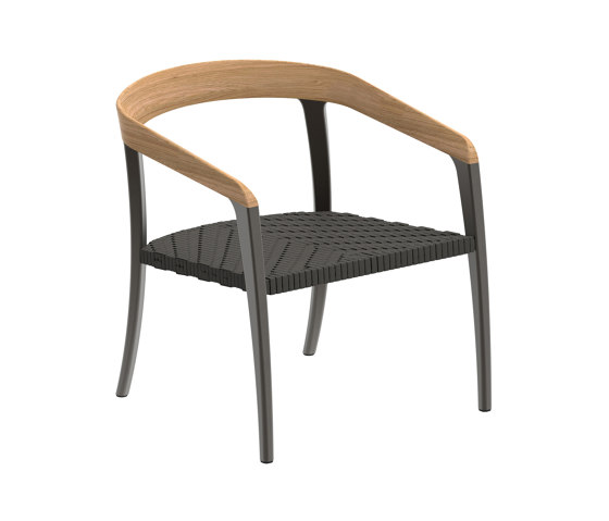 Jive relax chair coated aluminium, olefin fiber & teak | Poltrone | Royal Botania