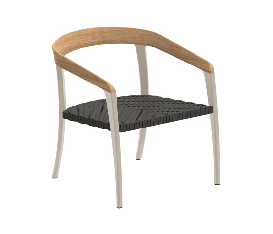 Jive relax chair coated aluminium, olefin fiber & teak | Poltrone | Royal Botania