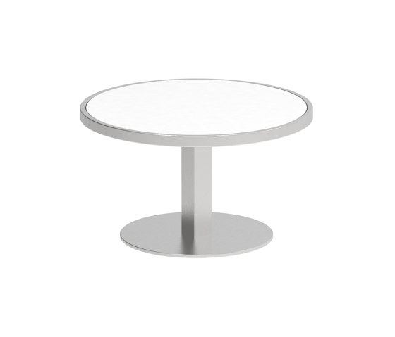 O-Zon side table 53cm round stainless steel & ceramic top | Mesas auxiliares | Royal Botania