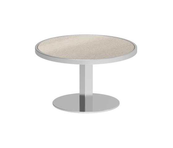 O-Zon side table 53cm round stainless steel & ceramic top | Mesas auxiliares | Royal Botania