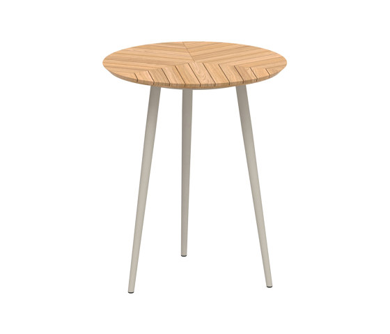 Styletto table ronde 90 table-bar plateau en teck | Tables hautes | Royal Botania