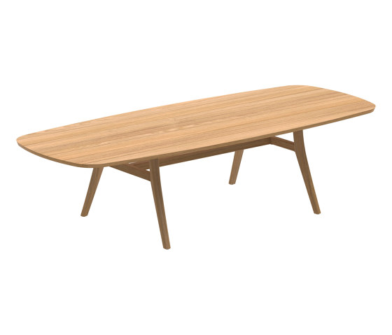 Zidiz table 300x120cm oval coated aluminium or teak & teak top | Dining tables | Royal Botania