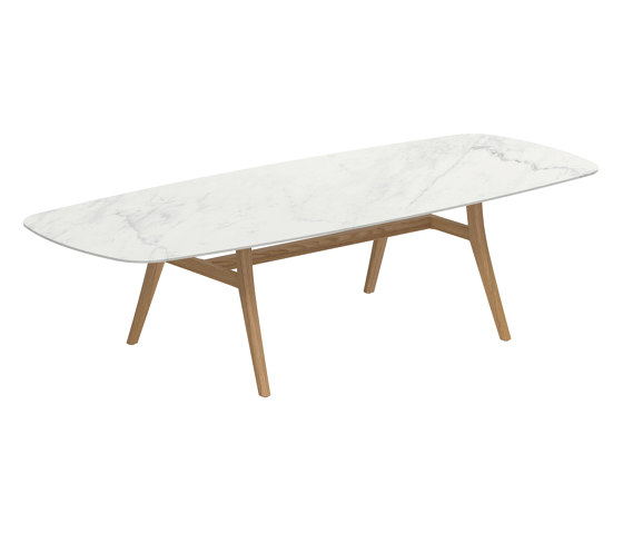 Zidiz table 300x120cm oval coated aluminium or teak & ceramic top | Dining tables | Royal Botania