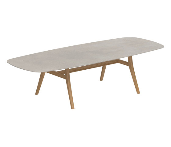 Zidiz table 300x120cm oval coated aluminium or teak & ceramic top | Dining tables | Royal Botania