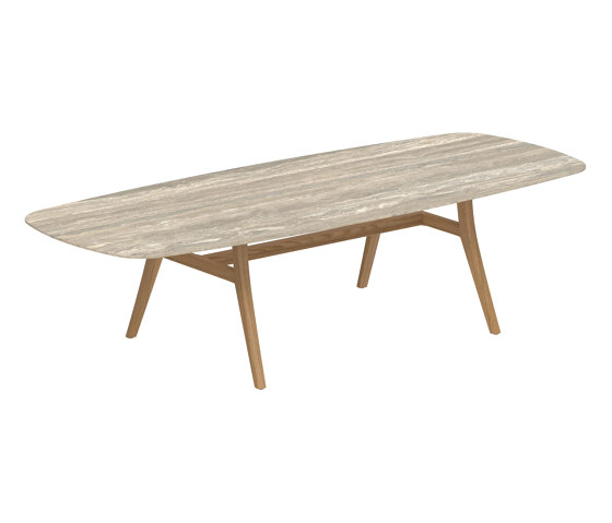 Zidiz table 300x120cm oval coated aluminium or teak & ceramic top | Dining tables | Royal Botania