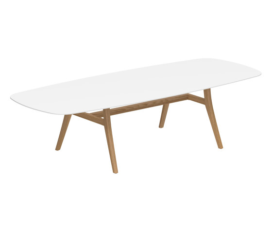 Zidiz table 300x120cm oval coated aluminium or teak & ceramic top | Dining tables | Royal Botania