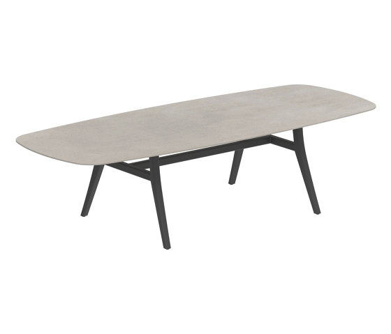 Zidiz table 300x120cm oval coated aluminium or teak & ceramic top | Dining tables | Royal Botania