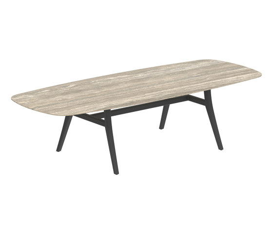 Zidiz table 300x120cm oval coated aluminium or teak & ceramic top | Dining tables | Royal Botania