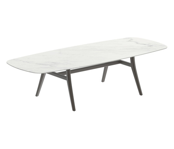 Zidiz table 300x120cm oval coated aluminium or teak & ceramic top | Dining tables | Royal Botania