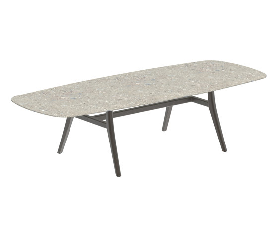 Zidiz table 300x120cm oval coated aluminium or teak & ceramic top | Dining tables | Royal Botania