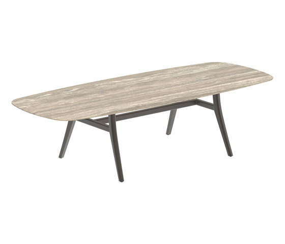 Zidiz table 300x120cm oval coated aluminium or teak & ceramic top | Dining tables | Royal Botania