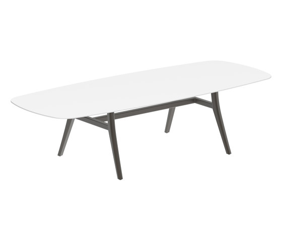 Zidiz table 300x120cm oval coated aluminium or teak & ceramic top | Dining tables | Royal Botania