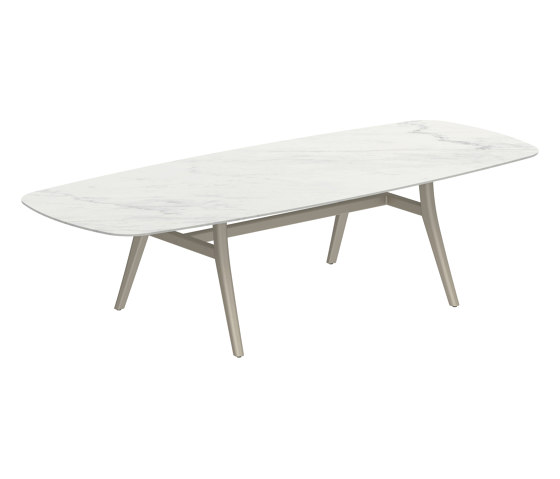 Zidiz table 300x120cm oval coated aluminium or teak & ceramic top | Dining tables | Royal Botania