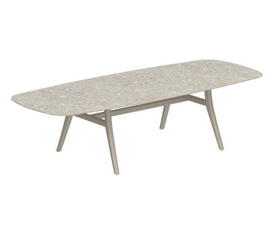 Zidiz table 300x120cm oval coated aluminium or teak & ceramic top | Dining tables | Royal Botania