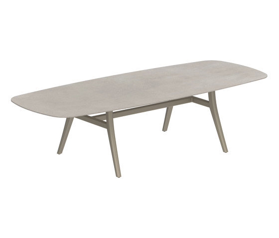 Zidiz table 300x120cm oval coated aluminium or teak & ceramic top | Dining tables | Royal Botania