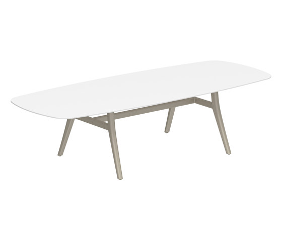 Zidiz table 300x120cm oval coated aluminium or teak & ceramic top | Mesas comedor | Royal Botania