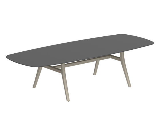 Zidiz table 300x120cm oval coated aluminium or teak & ceramic top | Dining tables | Royal Botania