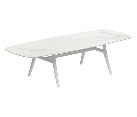 Zidiz table 300x120cm oval coated aluminium or teak & ceramic top | Dining tables | Royal Botania