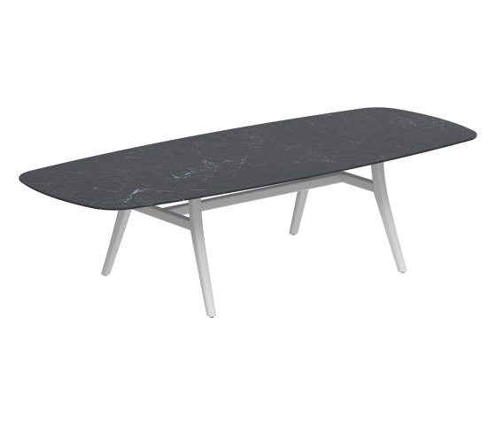 Zidiz table 300x120cm oval coated aluminium or teak & ceramic top | Dining tables | Royal Botania