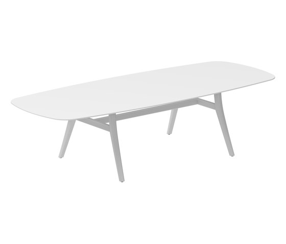 Zidiz table 300x120cm oval coated aluminium or teak & ceramic top | Dining tables | Royal Botania