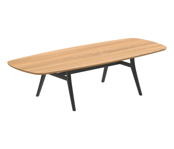 Zidiz table 300x120cm oval coated aluminium or teak & ceramic top | Dining tables | Royal Botania