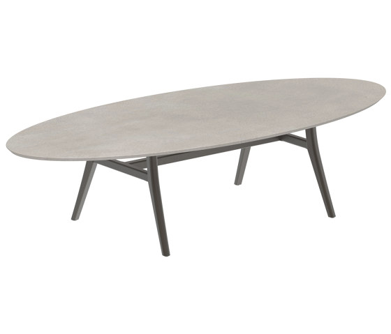 Zidiz table 320x140cm ellipse coated aluminium or teak & ceram top | Dining tables | Royal Botania