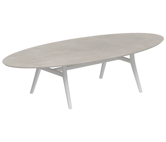 Zidiz table 320x140cm ellipse coated aluminium or teak & ceram top | Tavoli pranzo | Royal Botania