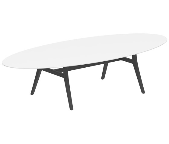 Zidiz table 320x140cm ellipse coated aluminium or teak & ceram top | Dining tables | Royal Botania