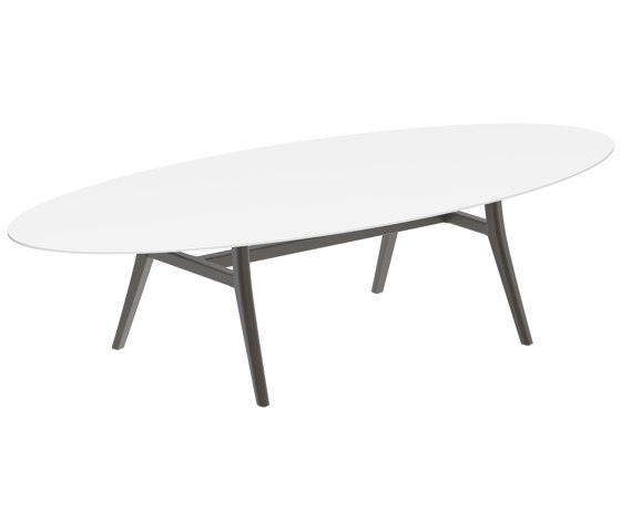 Zidiz table 320x140cm ellipse coated aluminium or teak & ceram top | Dining tables | Royal Botania