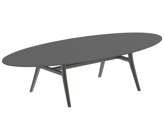 Zidiz table 320x140cm ellipse coated aluminium or teak & ceram top | Dining tables | Royal Botania