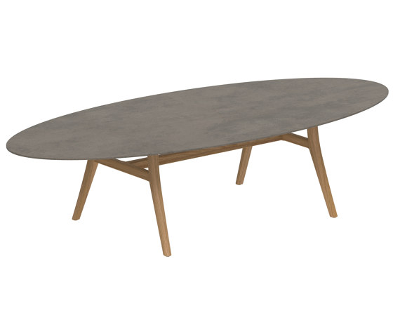 Zidiz table 320x140cm ellipse coated aluminium or teak & ceram top | Dining tables | Royal Botania