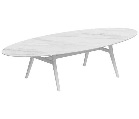 Zidiz table 320x140cm ellipse coated aluminium or teak & ceram top | Dining tables | Royal Botania