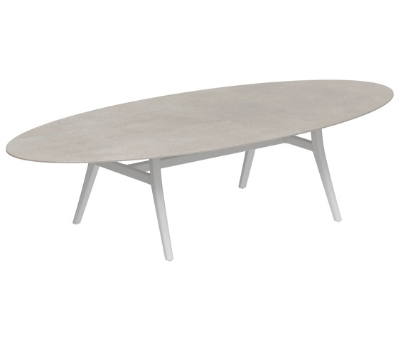 Zidiz table 320x140cm ellipse coated aluminium or teak & ceram top | Dining tables | Royal Botania