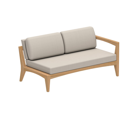 Zenhit Lounge two seater left armrest teak | Divani | Royal Botania