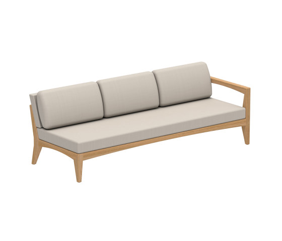 Zenhit Lounge three seater left armrest teak | Sofas | Royal Botania