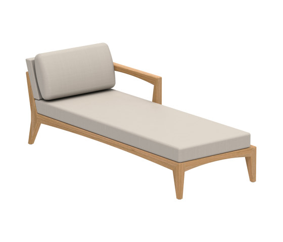 Zenhit Lounge daybed left armrest teak | Lettini / Lounger | Royal Botania