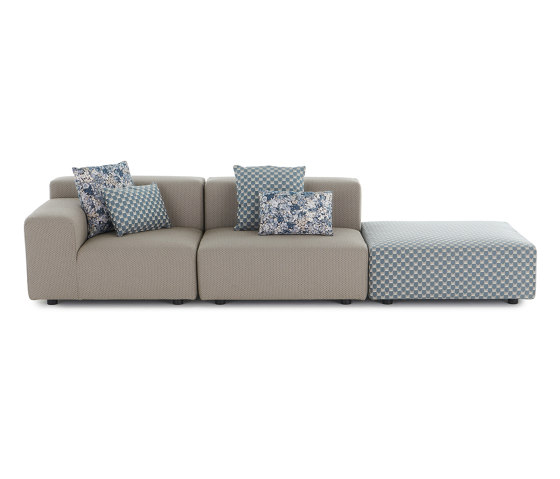 PLASTICS OUTDOOR LIBERTY 2 Seater + 1 Pouf Obi Check BEIGE | Sofas | Kartell